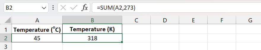 Add a cell or cell range and a constant using SUM Function in Excel