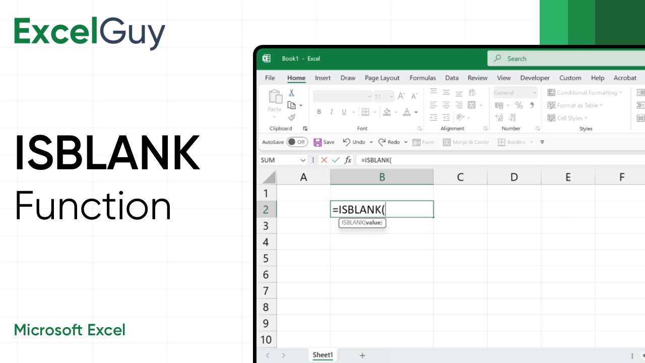 check if the cell is empty/blank in excel using ISBLANK Function