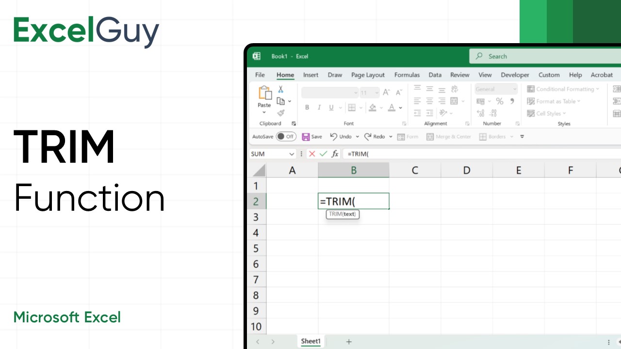 TRIM Function in Excel | ExcelGuy